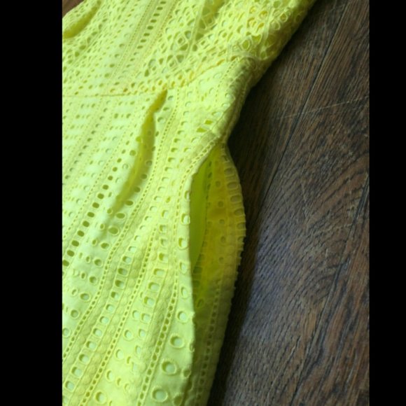 Madewell Eyelet Trail Lace Shift Dress in Yellow - Picture 5 of 10